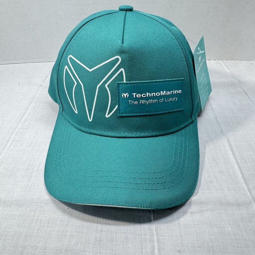 TechnoMarine Men's Aqua/White Baseball Cap "The Rhythm of Luxury" One Size NWT